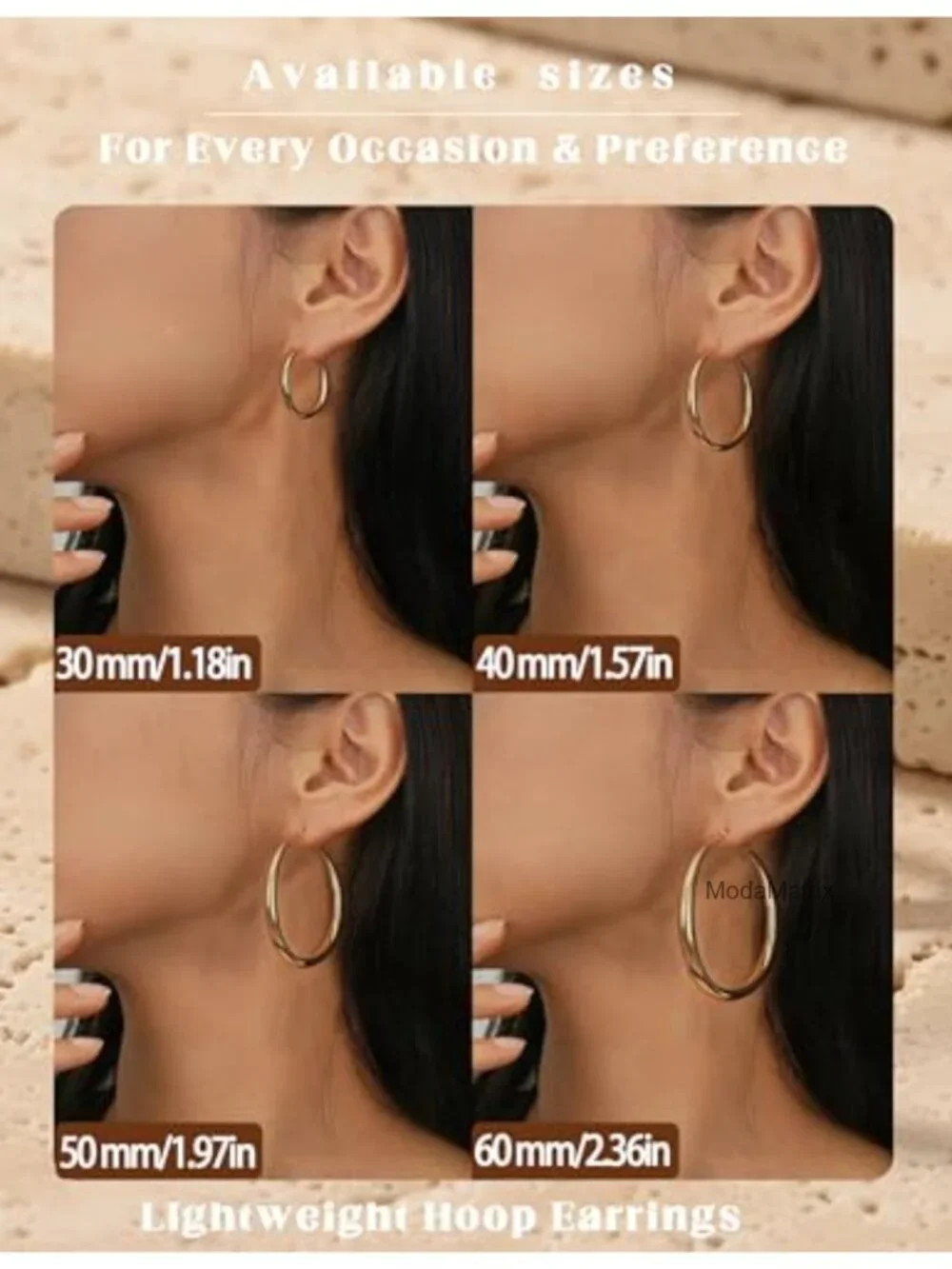 Hypoallergenic 925 Sterling Silver 14K Gold Plated Hoop Earrings Lightweight